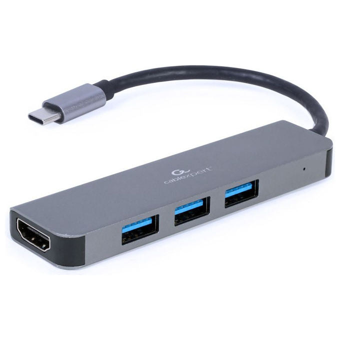 Gembird, Docking Station USB 3.2 Gen 1 Type-C, Grigio, 4K