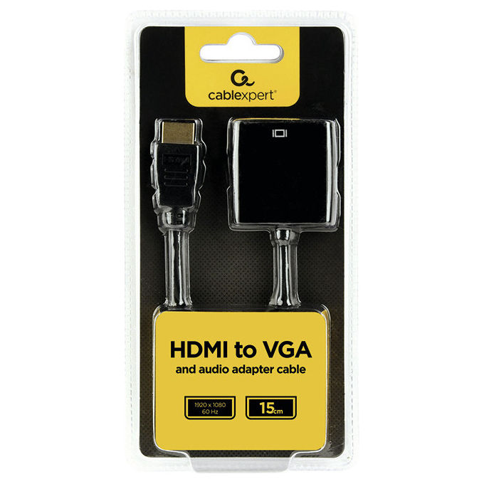 Gembird Adattatore Video HDMI a VGA 0.15 m Nero