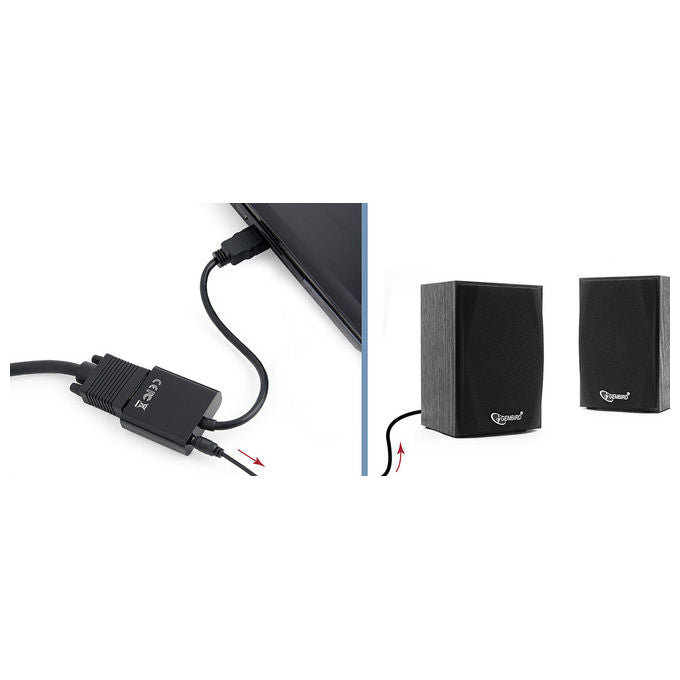 Gembird Adattatore Video HDMI a VGA 0.15 m Nero