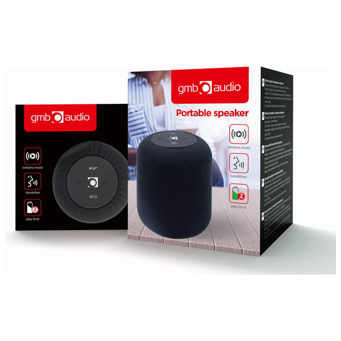 Gembird, Altoparlante Portatile Mono, 5W, Bluetooth, Nero