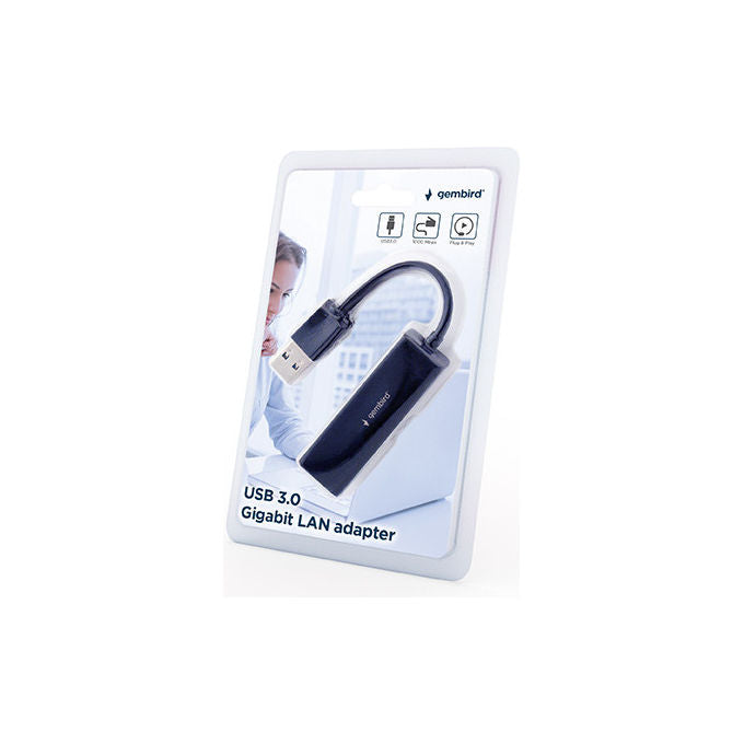 Gembird, Scheda di Rete, Adattatore Ethernet, 1000 Mbit-s, USB 3.0