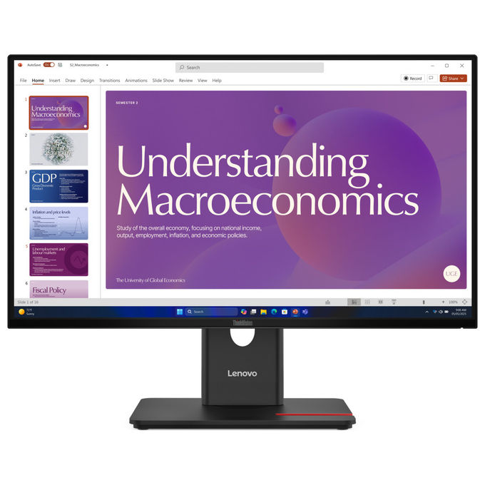 Lenovo ThinkVision T24D-40, Monitor LED 23.8'' Full HD, LCD Nero