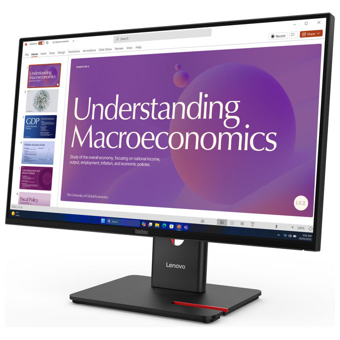 Lenovo ThinkVision T24D-40, Monitor LED 23.8'' Full HD, LCD Nero