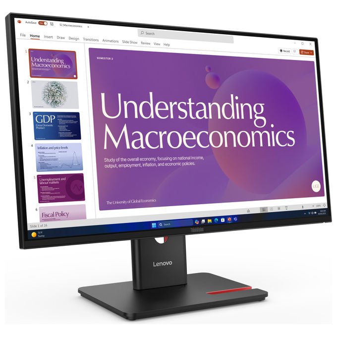 Lenovo ThinkVision T24D-40, Monitor LED 23.8'' Full HD, LCD Nero