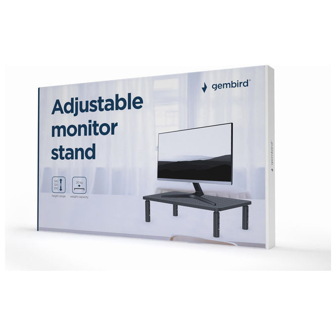 Gembird Supporto Tavolo Regolabile Per Monitor Laptop Acciaio Nero