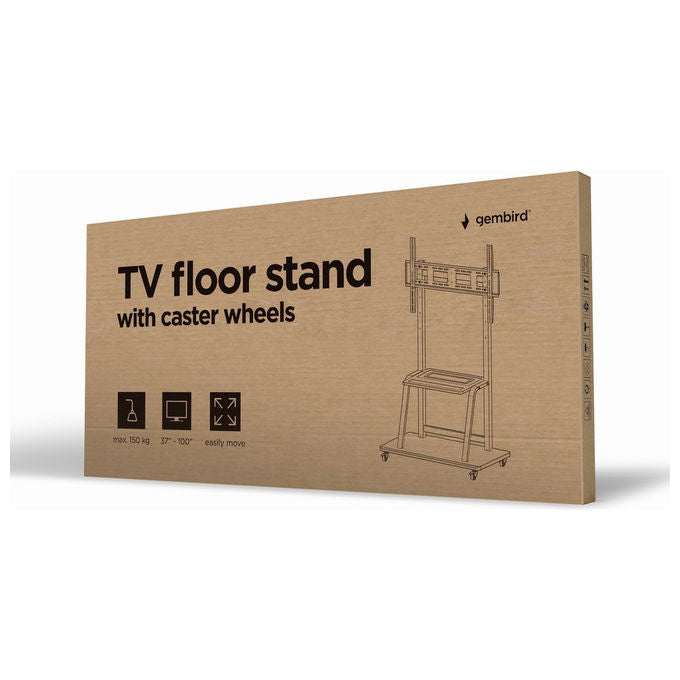 Gembird TVS-100F-01 Supporto TV da Pavimento Mobile 37'' 100'' VESA 800x600 150 Kg 4 Ruote colore Nero
