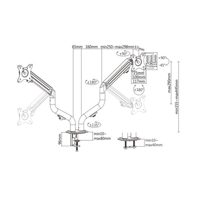 Gembird Supporto Monitor da Tavolo 17-32'' Nero