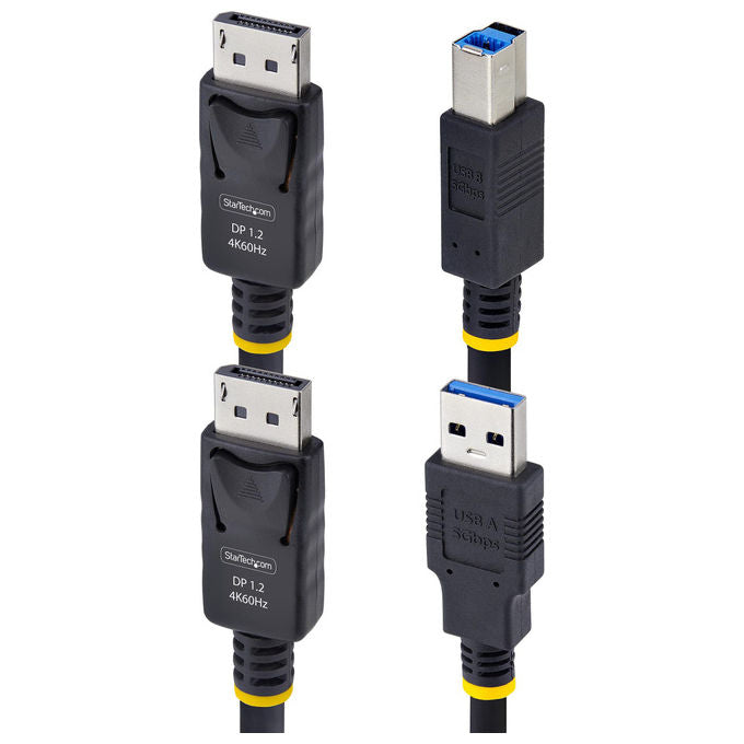 StarTech.com Cavo KVM DisplayPort USB 5Gbps 3m 4K 60Hz
