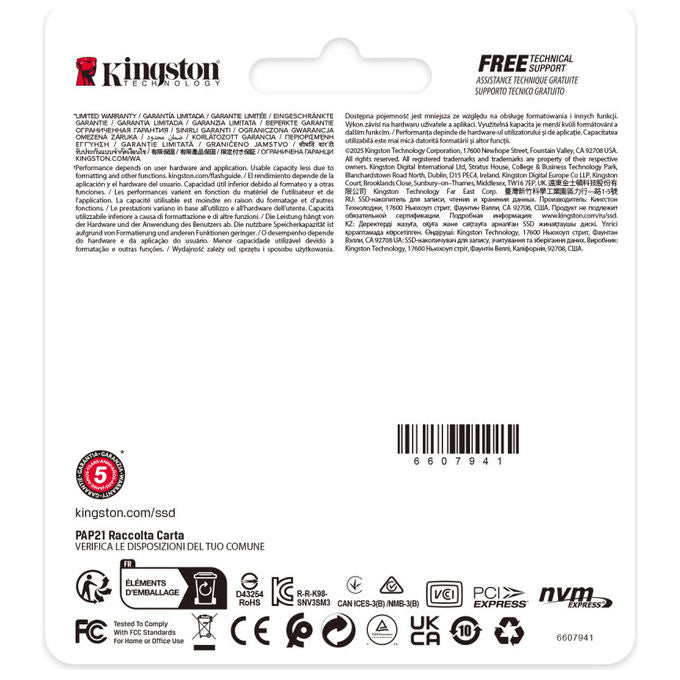 Kingston Technology SSD NVMe 2TB M.2 2230 NV3