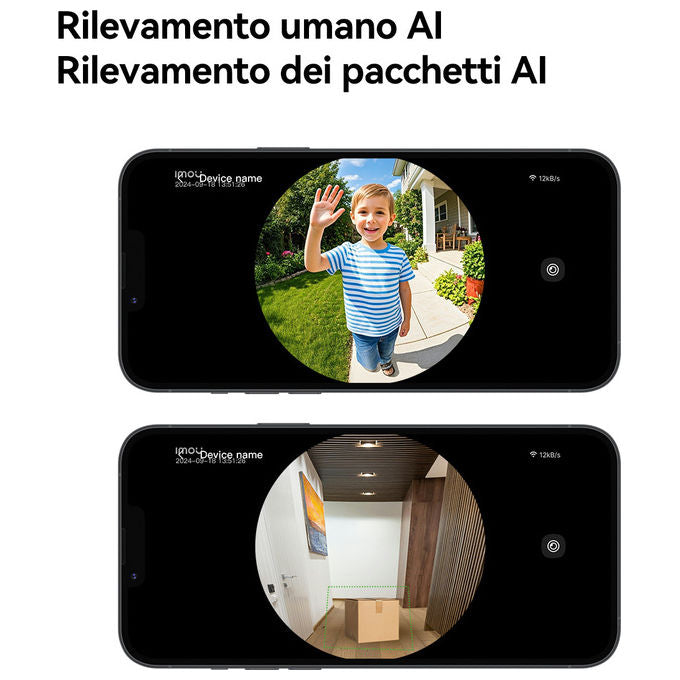 Imou DB-3EP-4M0W-DS3 Doorbell 3S Videocitofono Smart 4MP Fisheye 360° AI Batteria 5000mAh Wi-Fi con Cicalino colore Nero