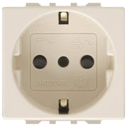 Unel, Presa di Corrente 2 Poli + Terra, Standard P30, IMQ, Compatibile Bticino, Confezione da 10