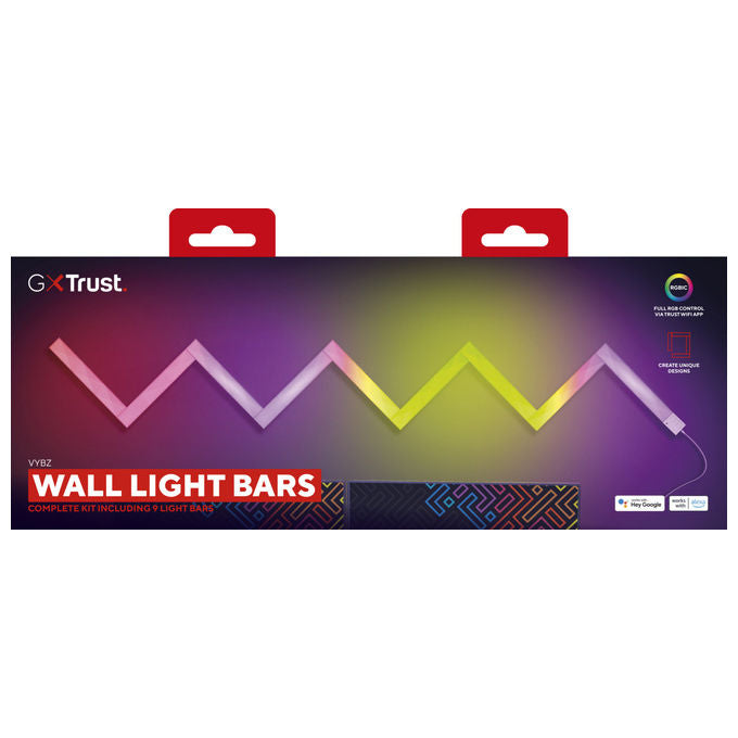 Trust GXT 905 Vybz Barre Luminose LED RGBIC Dimmerabili Set da 9