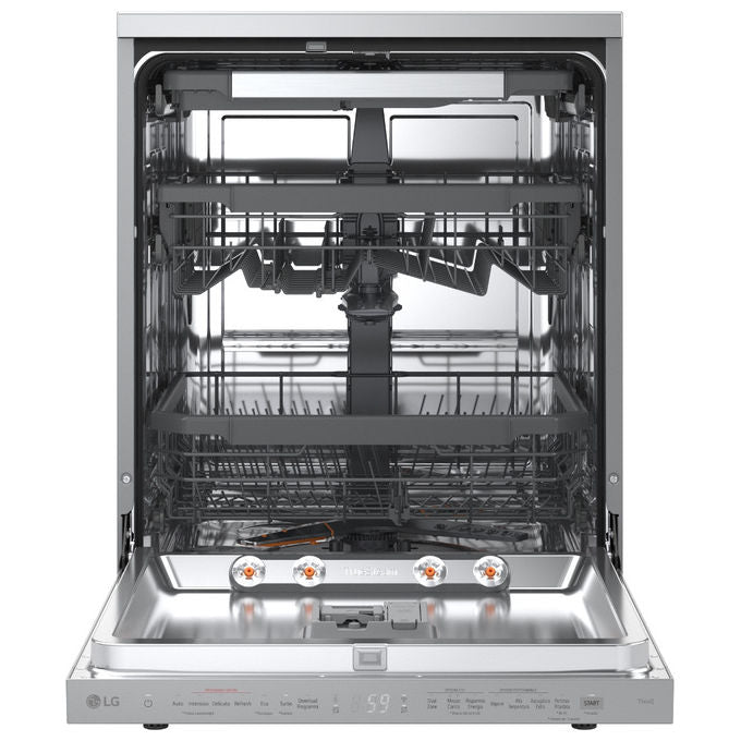LG DF375HVS Serie 5 Lavastoviglie Libera Installazione 14 coperti Classe A QuadWash TrueSteam Auto-Apertura Wi-Fi 43dB (85x60x60 cm) colore Grigio