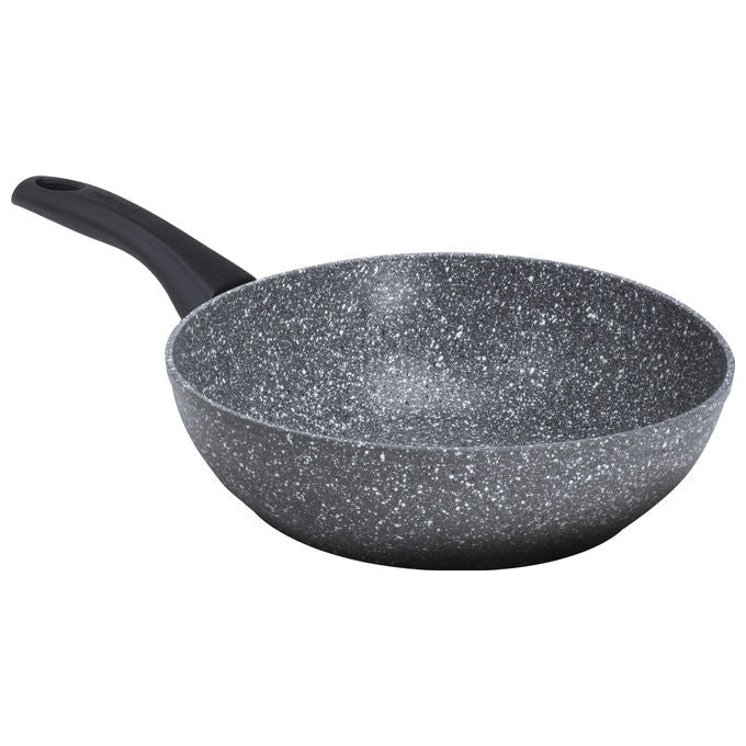 Aeternum Wok Petra 28 cm Antiaderente Nero Grigio