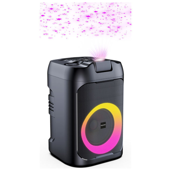 Irradio, Altoparlante da Festa, 60W, Nero, con Microfono Wireless e Laser RGB