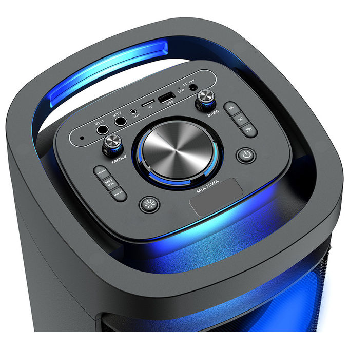 Irradio, Altoparlante Portatile, 80 W, IR-PS80 Omnia4-Sound, Con Microfono e Led Rgb