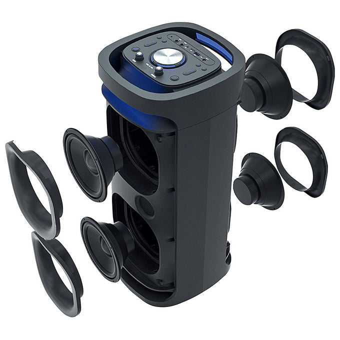Irradio, Altoparlante Portatile, 80 W, IR-PS80 Omnia4-Sound, Con Microfono e Led Rgb