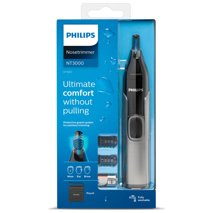 Philips Rifinitore Peli Naso Orecchie Serie 3000 NT3650-16 Acciaio Inox