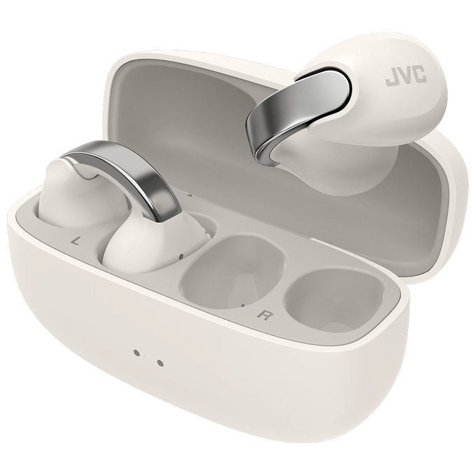 JVC Auricolare Nearphone Wireless Tipo Orecchino Argento e Bianco
