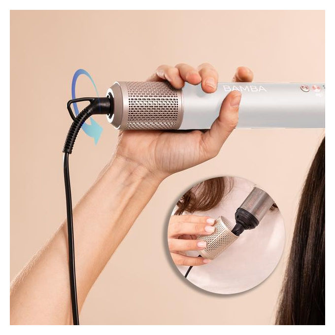 Cecotec 03465 CeramicCare AirGlam Asciugacapelli 1400 W Tecnologia Coanda 8 Accessori Ceramica 3 Velocita' 3 Temperature Funzione Ionica colore Champagne