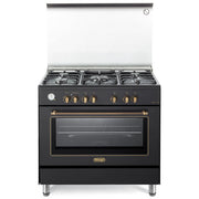 De'Longhi PEMA 965 CSG Country Cucina a Gas 90 cm 5 Fuochi Forno Elettrico Multifunzione 83 L 7 Funzioni Classe A (90x60x85 cm) colore Antracite