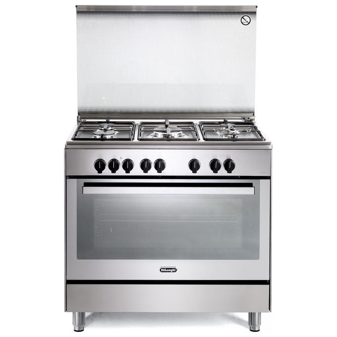 De'Longhi PEMX 96 SG Cucina Piano Gas 5 Fuochi Forno Elettrico 87 L Classe A (90x90x60 cm) colore Acciaio inox