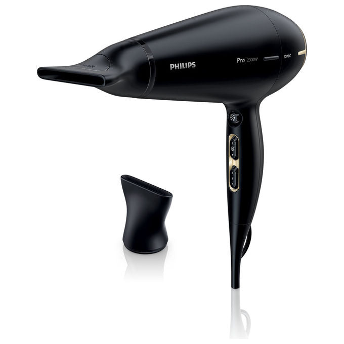 Philips HPS920-00 Prestige Pro Asciugacapelli 2300W Ionic Care ThermoProtect 6 velocita' 2 beccucci colore Nero e Oro