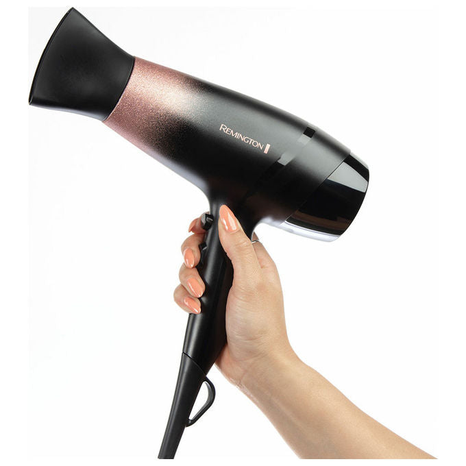 Remington D5305 Rose Shimmer Asciugacapelli 2200 W Ionico 3 temperature 2 velocita' concentratore diffusore inclusi colore Nero Rosa