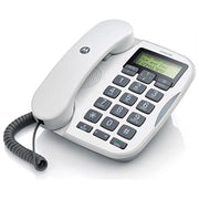 Motorola CT510 Telefono Fisso con Filo Vivavoce Tasti Grandi Display LCD Rubrica 50 Numeri Montaggio a Parete colore Bianco