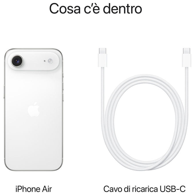 Apple MG2X4QL-A iPhone Air Smartphone 6.5'' OLED 1TB 5G chip A19 Pro Dual SIM colore Bianco Nuvola