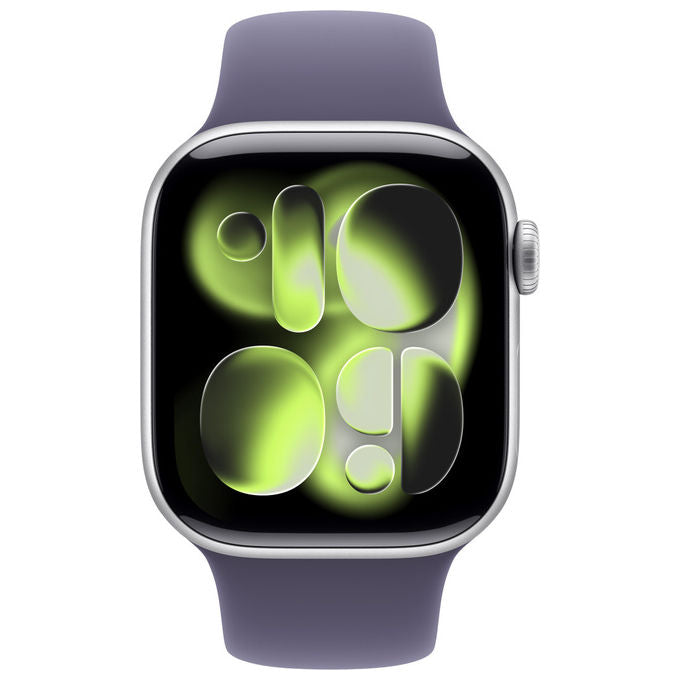 Apple Watch Series 11 42mm GPS Cassa Alluminio Argento Sport Band Viola Nebbia M-L