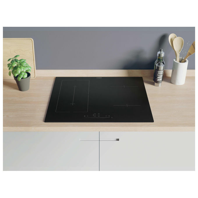 Candy CIES64MCA Moderna Piano cottura a induzione 59 cm 4 zone Touch Boost Zona estendibile colore Nero
