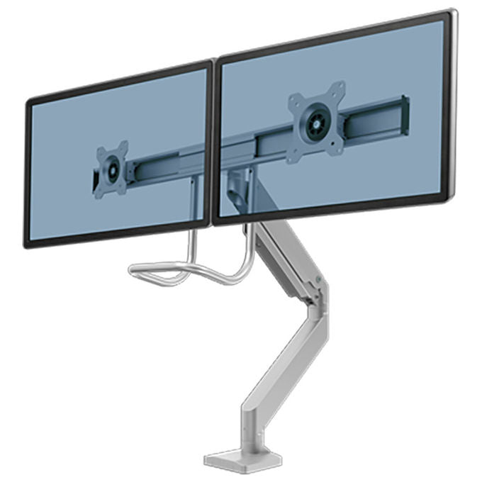 Fellowes, Braccio Monitor Doppio Focus Argento, Da 13 a 32 Pollici