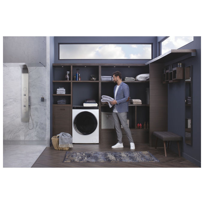 Haier HWD100-BD1499U1N Super Drum Series 9 Lavasciuga Frontale 10-6 Kg 1400 rpm Classe A Wi-Fi Direct Motion (99x70x55 cm) colore Bianco
