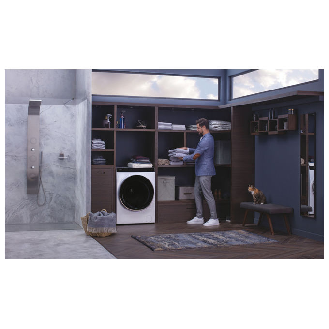 Haier HWD100-BD1499U1N Super Drum Series 9 Lavasciuga Frontale 10-6 Kg 1400 rpm Classe A Wi-Fi Direct Motion (99x70x55 cm) colore Bianco
