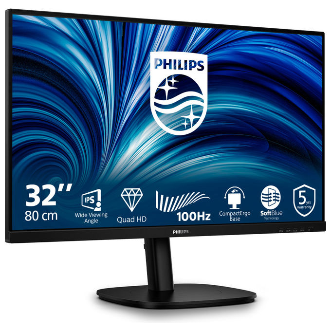 Philips, Monitor PC, 32B2N3500-00, 31.5'' Quad HD LCD, Nero