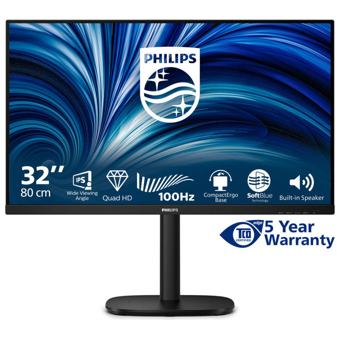 Philips, Monitor PC, 32B2N3500-00, 31.5'' Quad HD LCD, Nero