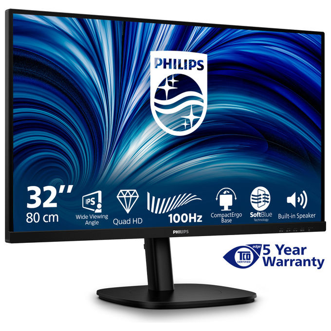 Philips, Monitor PC, 32B2N3500-00, 31.5'' Quad HD LCD, Nero