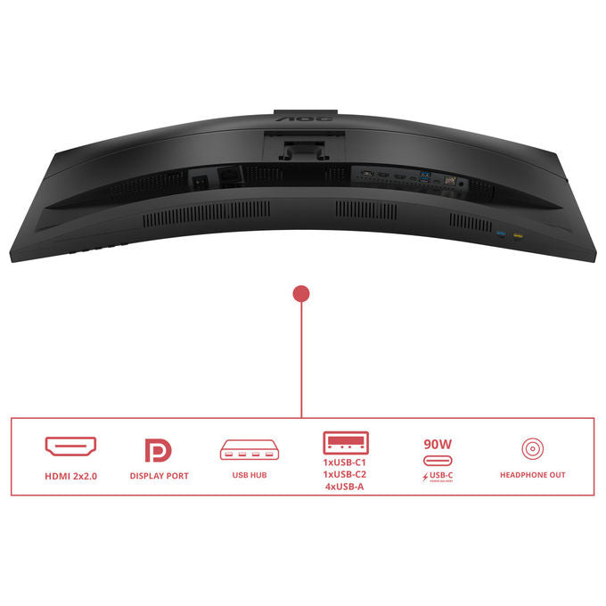 AOC Monitor PC 34'' UltraWide Quad HD LED Nero CU34E4CW
