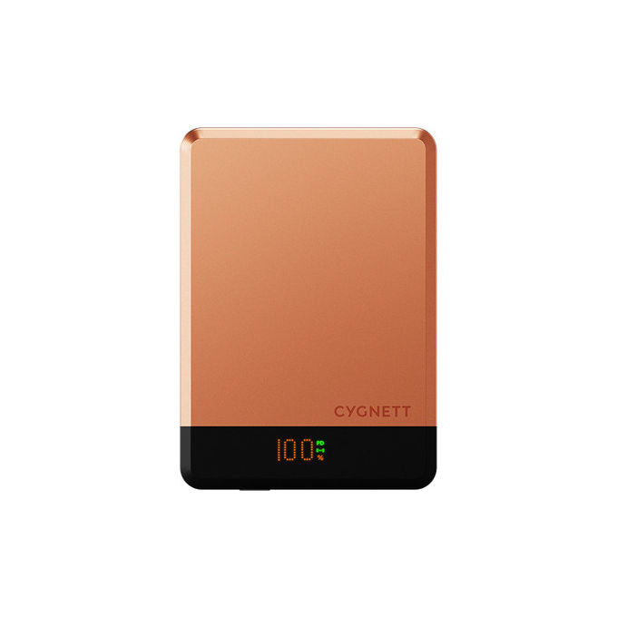 Cygnett CY5645PBCHE MagSlim Power Bank 10000 mAh Ricarica Wireless MagSafe Qi USB-C 20W colore Rame