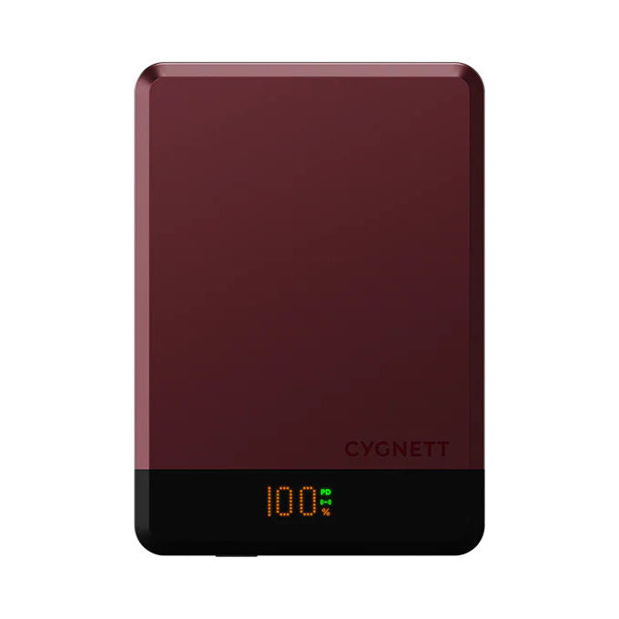Cygnett, Power Bank MagSlim 10000 mAh, Ricarica Wireless, Ciliegia