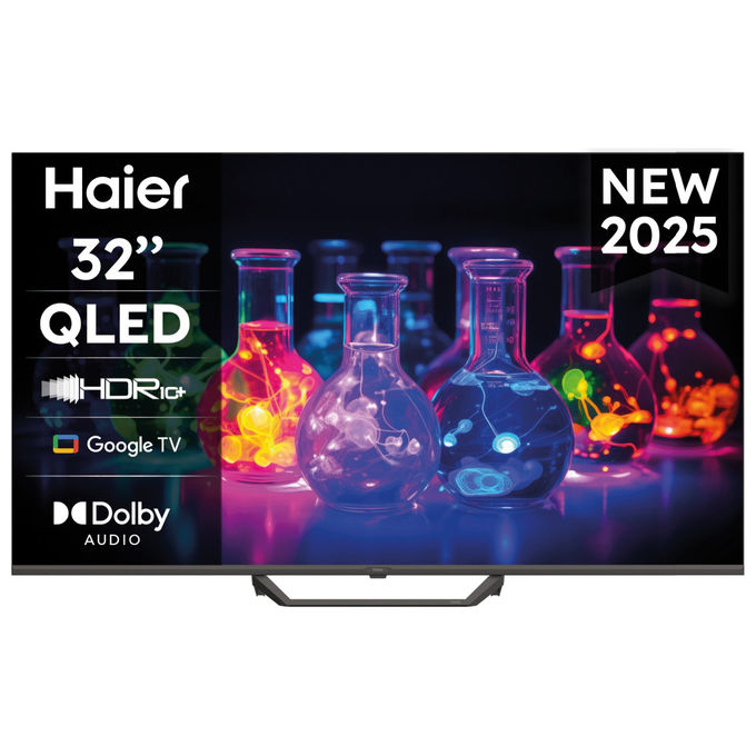 Haier, Smart TV 32'' QLED Full HD, Nero, Google TV, Wi-Fi