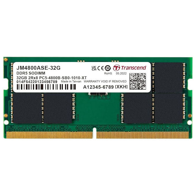 Transcend, Memoria RAM DDR5, 16 GB, 6400 MHz, Per Notebook