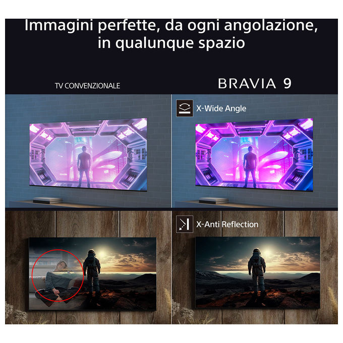 Sony Bravia 9 TV QLED Mini LED 85 Pollici 4K HDR Google Smart TV