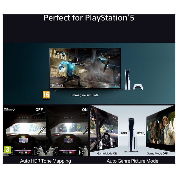 Sony Bravia 9 TV QLED Mini LED 85 Pollici 4K HDR Google Smart TV