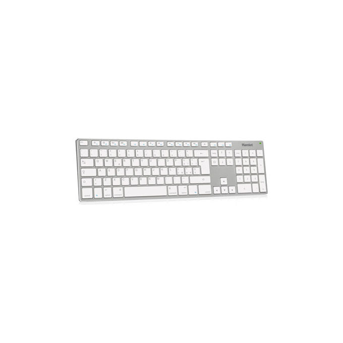 Hamlet, Tastiera Multimediale USB per Mac, Adattatore USB-C-USB-A, Layout Italiano, Alluminio