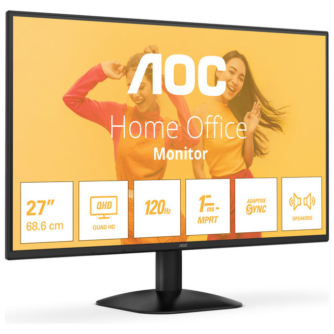 AOC Q27B35S3 Monitor PC 27'' QHD IPS 2560x1440 120Hz 4ms HDR10 AdaptiveSync colore Nero