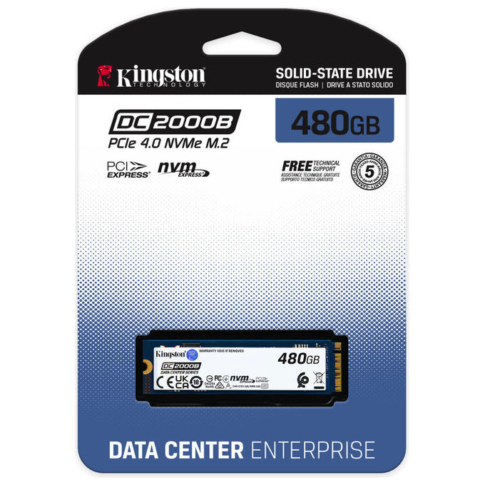 Kingston Technology, SSD Enterprise, 480GB, PCIe 4.0 NVMe M.2 2280, Per Server