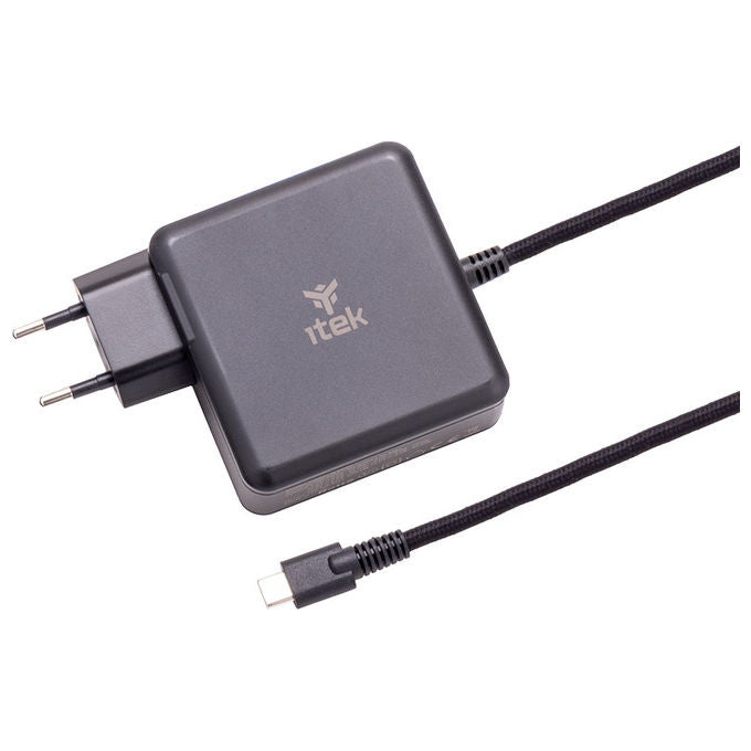 Itek Alimentatore USB-C 100W con Tecnologia GaN Caricatore Rapido Nero