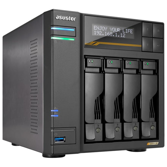 Asustor Lockerstor 4 Gen3 AS6804T Nas 4 Alloggiamenti 16GB RAM 2x10GbE 2x5GbE